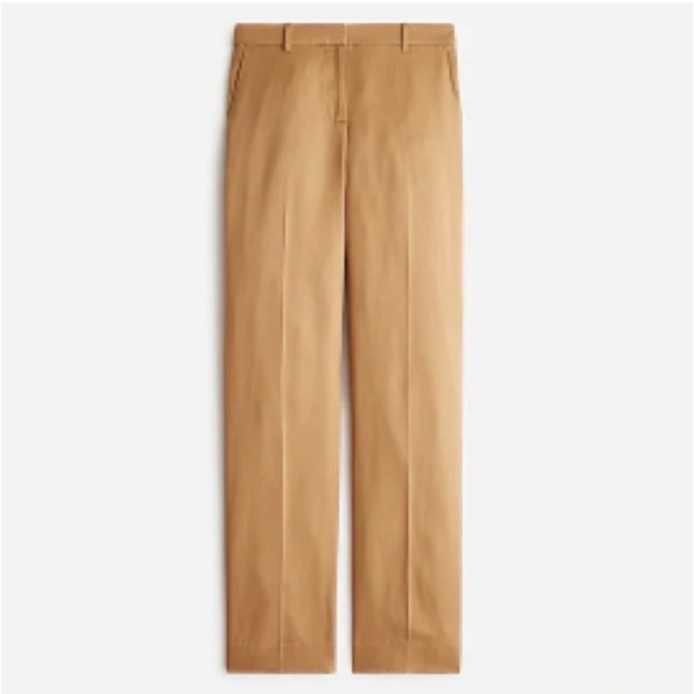 J.Crew Lyocell Straight Leg Trousers Mustard Tan Plus Size 22 Dress Pants Work